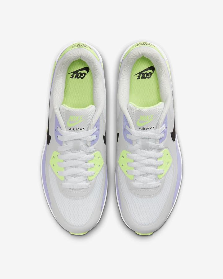 Zapatos de Golf Nike Air Max 90 G Hombre Blancas Moradas Negras | VUHWR-6130