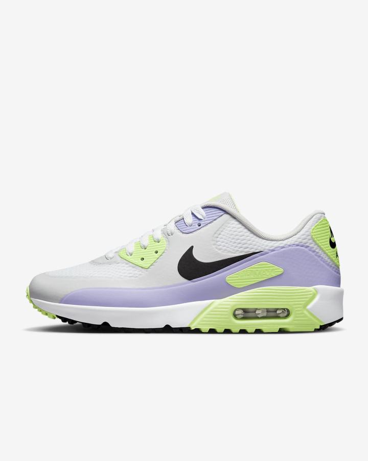 Zapatos de Golf Nike Air Max 90 G Hombre Blancas Moradas Negras | VUHWR-6130