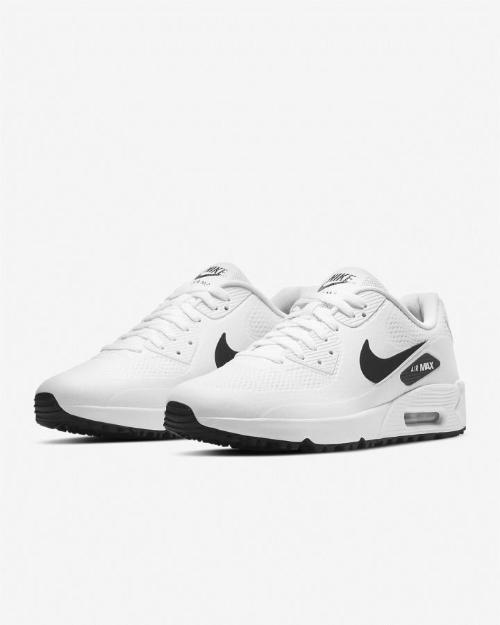 Zapatos de Golf Nike Air Max 90 G Mujer Blancas Negras | HMDBW-5283