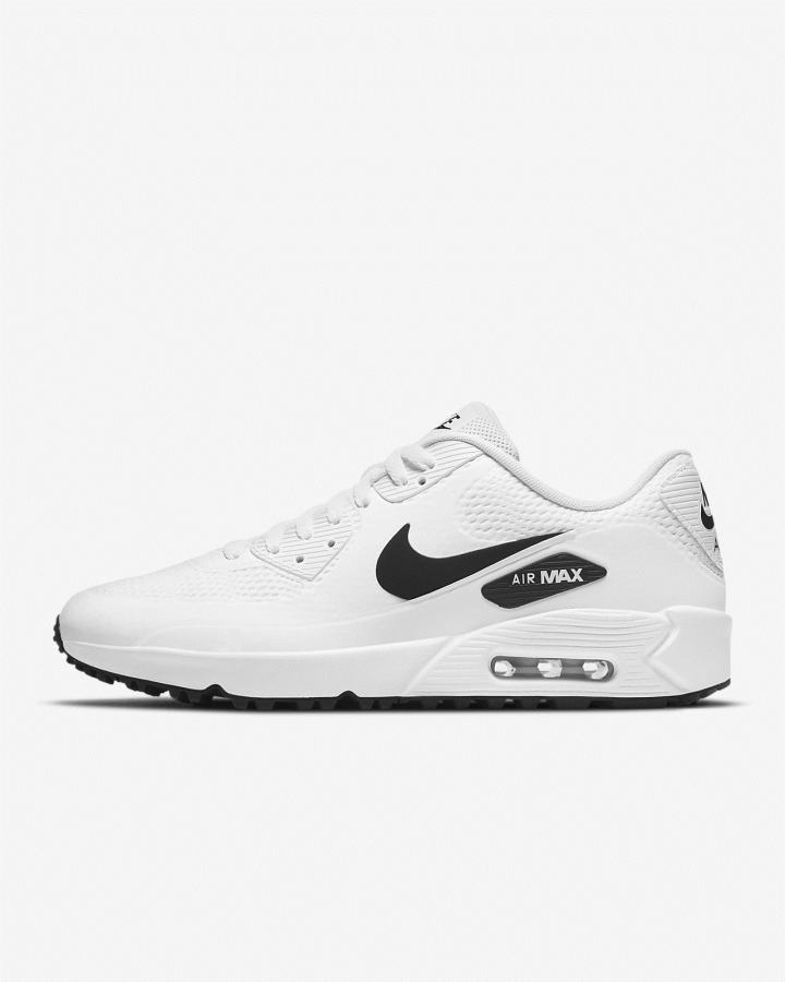 Zapatos de Golf Nike Air Max 90 G Mujer Blancas Negras | HMDBW-5283