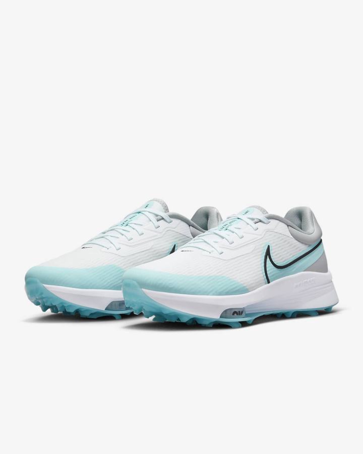 Zapatos de Golf Nike Air Zoom Infinity Tour NEXT% (Wide) Hombre Blancas Gris Claro Negras | KNJWU-0374
