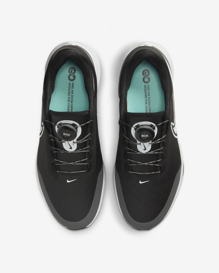 Zapatos de Golf Nike Air Zoom Infinity Tour NEXT% Boa (Wide) Hombre Negras Gris Turquesa Blancas | RNGCQ-8932