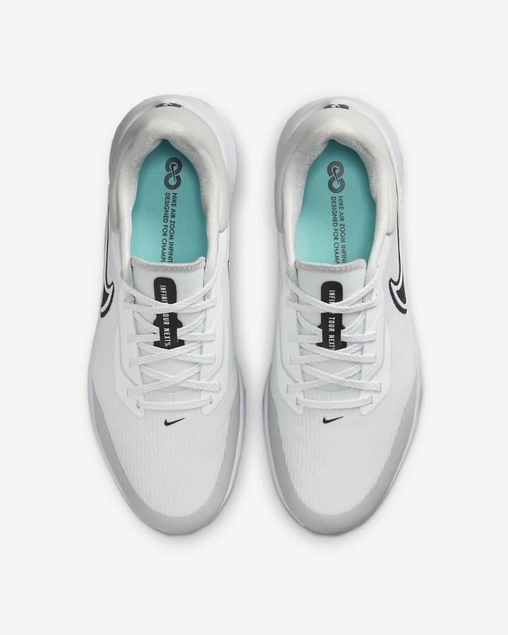 Zapatos de Golf Nike Air Zoom Infinity Tour NEXT% Hombre Blancas Gris Turquesa Negras | YCBGJ-7851
