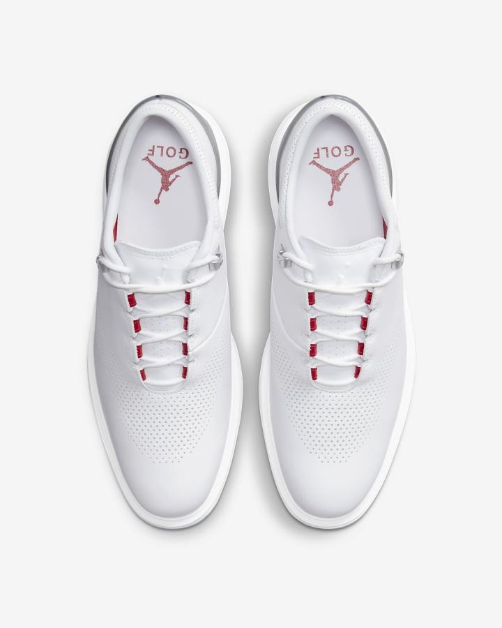 Zapatos de Golf Nike Jordan ADG 4 Hombre Blancas Plateadas Rojas Negras | IWYPB-2613