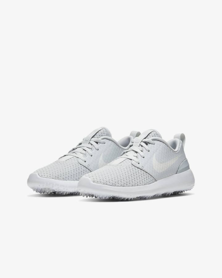 Zapatos de Golf Nike Roshe G Jr. Kids Niña Plateadas Blancas Metal Blancas | SJCUA-6430