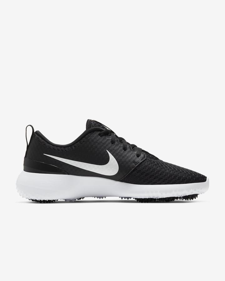 Zapatos de Golf Nike Roshe G Mujer Negras Blancas Metal Blancas | IUDZV-1472