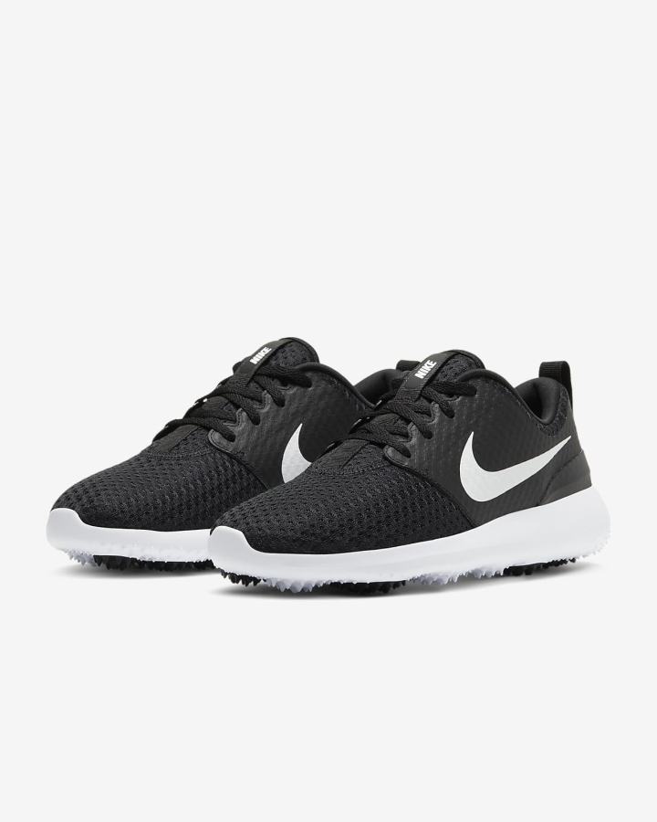 Zapatos de Golf Nike Roshe G Mujer Negras Blancas Metal Blancas | IUDZV-1472