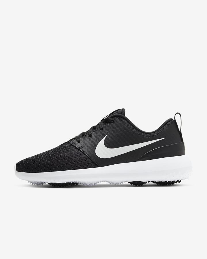 Zapatos de Golf Nike Roshe G Mujer Negras Blancas Metal Blancas | IUDZV-1472