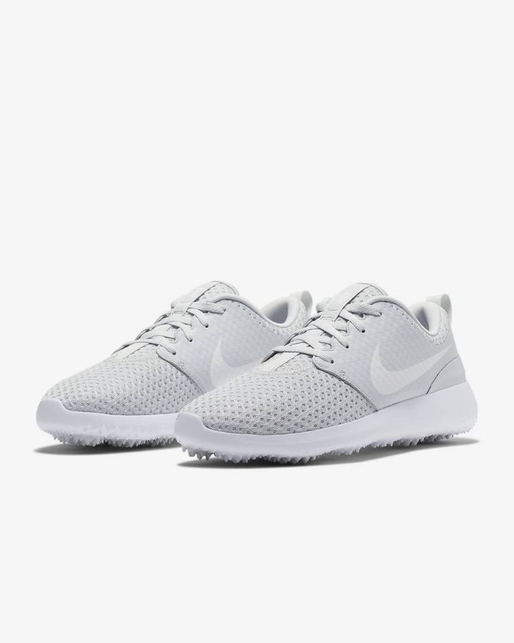 Zapatos de Golf Nike Roshe G Mujer Plateadas Metal Blancas | NKYOS-8704