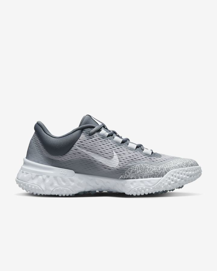 Zapatos de Softbol Nike Alpha Huarache Elite 4 Turf Mujer Gris Plateadas Blancas | VMNCP-3682