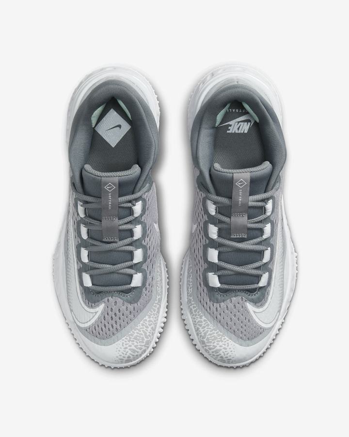 Zapatos de Softbol Nike Alpha Huarache Elite 4 Turf Mujer Gris Plateadas Blancas | VMNCP-3682