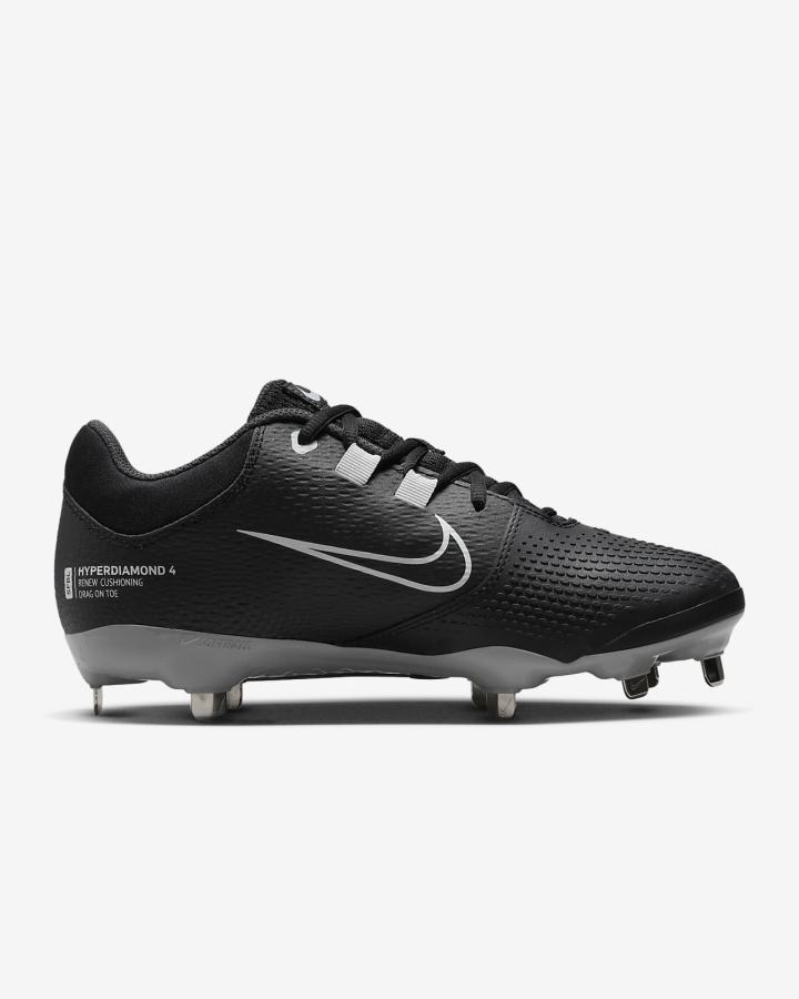 Zapatos de Softbol Nike Hyperdiamond 4 Pro Mujer Negras Gris Oscuro Blancas | HRFXW-4250