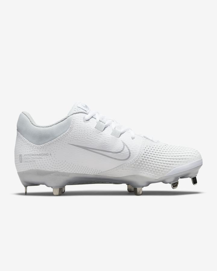 Zapatos de Softbol Nike Hyperdiamond 4 Pro Mujer Blancas Plateadas Gris | IMGNW-1860