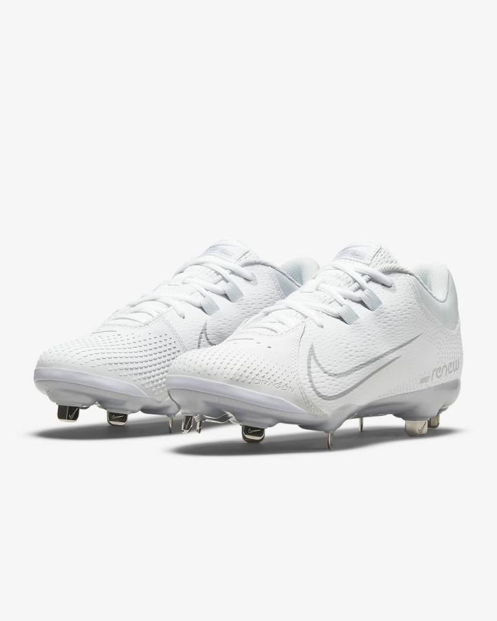 Zapatos de Softbol Nike Hyperdiamond 4 Pro Mujer Blancas Plateadas Gris | IMGNW-1860