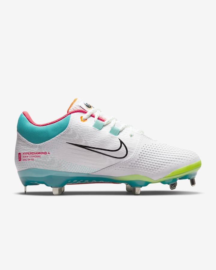 Zapatos de Softbol Nike Hyperdiamond 4 Pro Mujer Blancas Verde Negras | VIAHP-1974