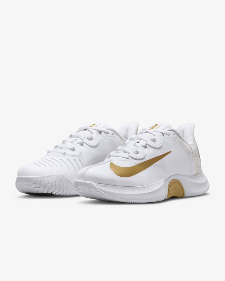 Zapatos de Tenis Nike Court Air Zoom GP Turbo Naomi Osaka Hard Court Mujer Blancas Metal Doradas | KGDXB-8306