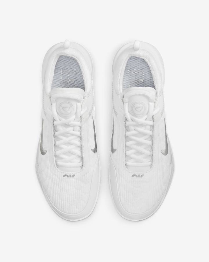 Zapatos de Tenis Nike Court Zoom NXT Hard Court Mujer Blancas Gris Metal Plateadas | DVZEJ-1248