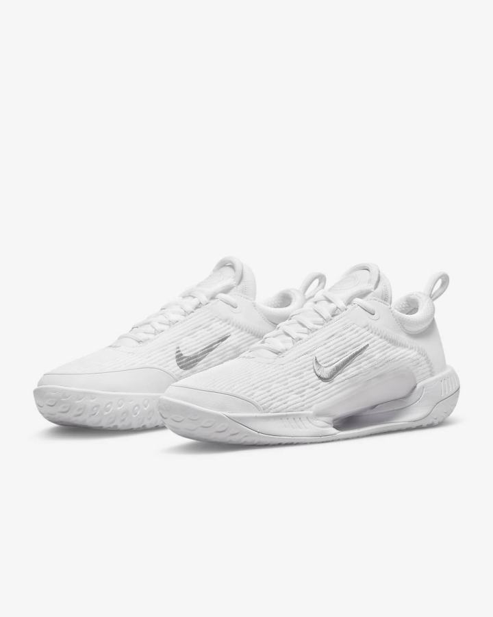 Zapatos de Tenis Nike Court Zoom NXT Hard Court Mujer Blancas Gris Metal Plateadas | DVZEJ-1248