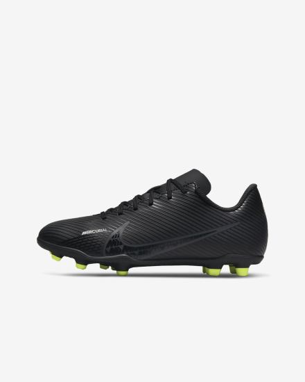 Botas de Futbol Nike Jr. Mercurial Vapor 15 Club FG/MG Kids Multi-Ground Niña Negras Blancas Gris Oscuro | SRMBV-9048