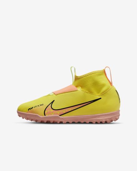 Botas de Futbol Nike Jr. Zoom Mercurial Superfly 9 Academy TF Kids Turf Niña Amarillo | VTSYN-8472
