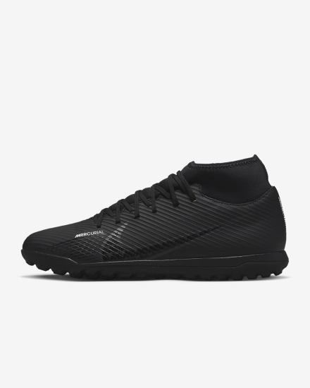 Botas de Futbol Nike Mercurial Superfly 9 Club TF Turf Mujer Negras Blancas Gris Oscuro | GSWRA-7016