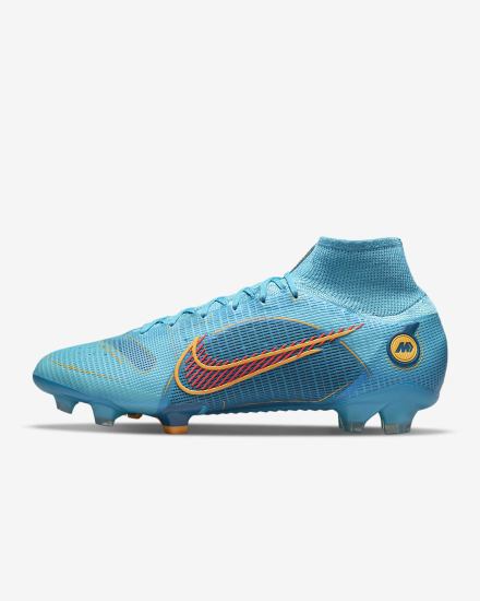 Botas de Futbol Nike Mercurial Superfly 8 Elite FG Firm-Ground Hombre Azules Naranjas | LZNBM-2896