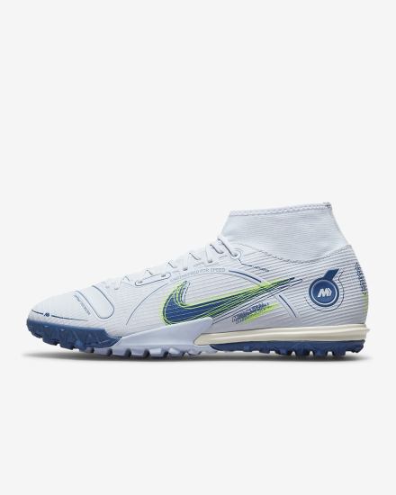 Botas de Futbol Nike Mercurial Superfly 8 Academy TF Turf Mujer Gris Azules | TDPJL-4109