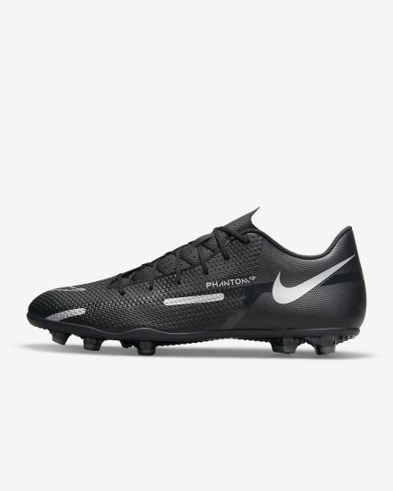Botas de Futbol Nike Phantom GT2 Club MG Multi-Ground Hombre Negras Gris Oscuro Metal Plateadas | VYGPU-8271