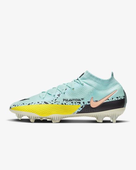 Botas de Futbol Nike Phantom GT2 Dynamic Fit Elite FG Firm-Ground Mujer Amarillo Negras | ALMGP-4570