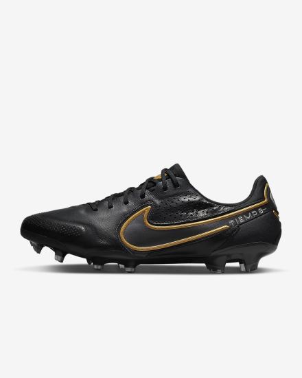 Botas de Futbol Nike Tiempo Legend 9 Elite FG Firm-Ground Hombre Negras Metal Doradas Metal Gris | KCMDO-8971