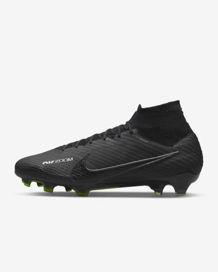 Botas de Futbol Nike Zoom Mercurial Superfly 9 Elite KM FG Firm-Ground Mujer Negras Blancas Gris Oscuro | EVBNL-3620
