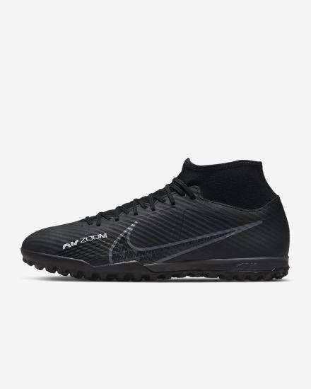 Botas de Futbol Nike Zoom Mercurial Superfly 9 Academy TF Turf Hombre Negras Blancas Gris Oscuro | QIXHG-4308