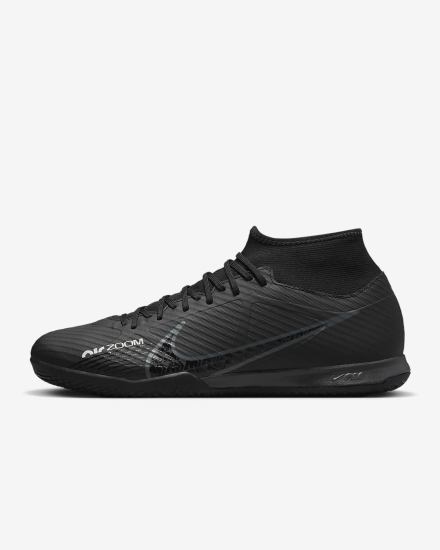 Botas de Futbol Nike Zoom Mercurial Superfly 9 Academy IC Indoor/Court Mujer Negras Blancas Gris Oscuro | YWKEH-8309