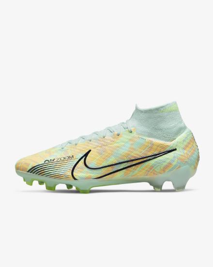Botas de Futbol Nike Zoom Mercurial Superfly 9 Elite FG Firm-Ground Hombre Verde Naranjas Verde Azules | ZYXQF-9731