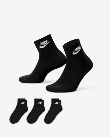 Calcetines Nike Everyday Essential Ankle (3 Pairs) Hombre Negras Blancas | YLKCV-5298