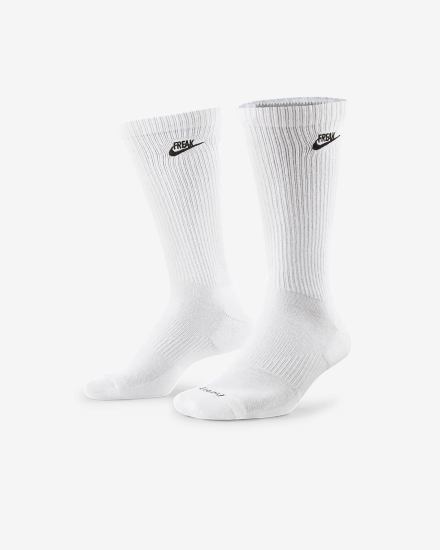 Calcetines Nike Everyday Plus Cushioned Basketball Crew Hombre Blancas Plateadas Negras | OTMQR-6215