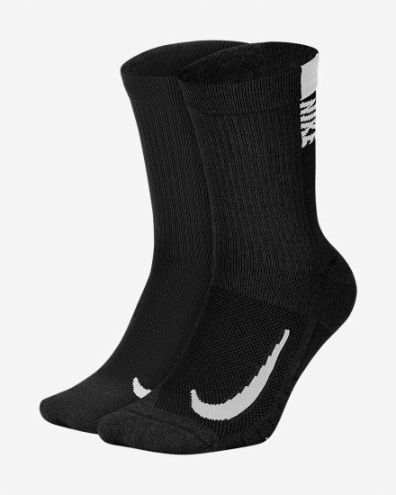 Calcetines Nike Multiplier Crew Sock (2 Pairs) Hombre Negras Blancas | ZWEYG-9342