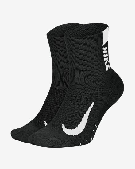 Calcetines Nike Multiplier Running Ankle (2 Pair) Hombre Negras Blancas | VXGZC-9360