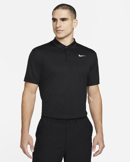 Camisa Polo Nike Court Dri-FIT Tennis Hombre Negras Blancas | KXWPS-6342