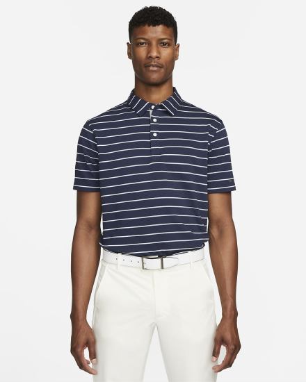 Camisa Polo Nike Dri-FIT Player A Rayas Golf Hombre Obsidian Plateadas | FGMUC-5317