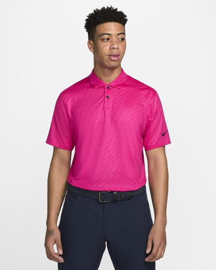 Camisa Polo Nike Dri-FIT Vapor A Rayas Golf Hombre Rosas Negras | GJEAQ-2395