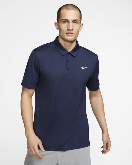 Camisa Polo Nike Football Hombre Azul Marino Negras Blancas | XUBGZ-5086