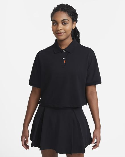 Camisa Polo Nike The Mujer Negras | HXEGY-5139