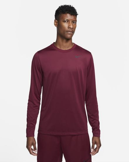 Camisas Nike Dri-FIT Legend Long-Sleeve Fitness Top Hombre Negras | HDAIU-8514