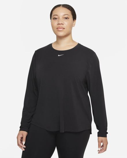 Camisas Nike Dri-FIT UV One Luxe Standard Fit Long-Sleeve Top Mujer Negras | ADJGO-9524