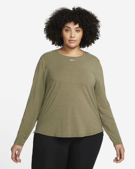 Camisas Nike Dri-FIT UV One Luxe Standard Fit Long-Sleeve Top Mujer Verde Oliva | DXRJB-8073