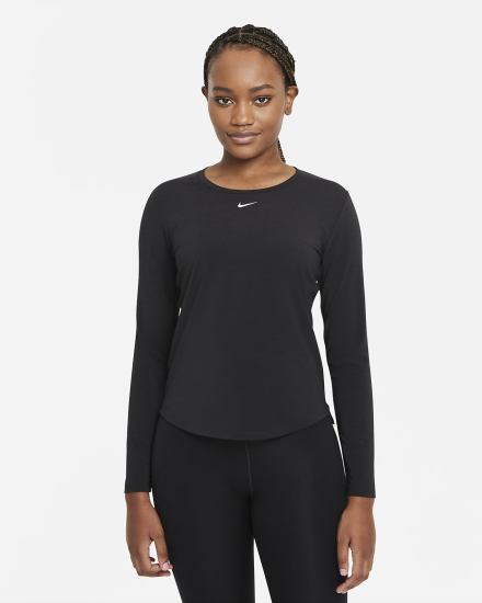 Camisas Nike Dri-FIT UV One Luxe Standard Fit Long-Sleeve Top Mujer Negras | FWLNG-6347