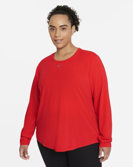 Camisas Nike Dri-FIT UV One Luxe Standard Fit Long-Sleeve Top Mujer Rojas | MPZLH-4213