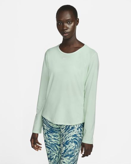 Camisas Nike Dri-FIT UV One Luxe Standard Fit Long-Sleeve Top Mujer Verde Menta | VAUSW-5908