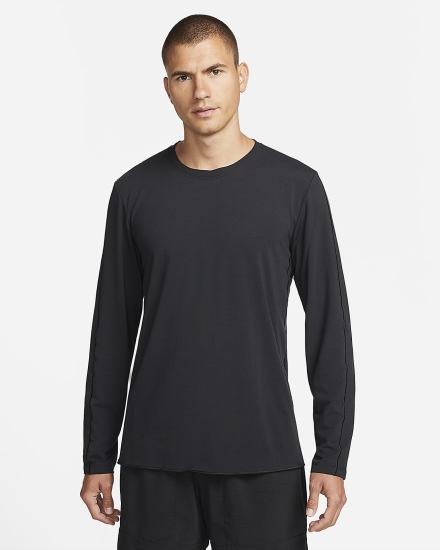 Camisas Nike Dri-FIT Yoga Long-Sleeve Top Hombre Negras Gris | DAKHZ-6439